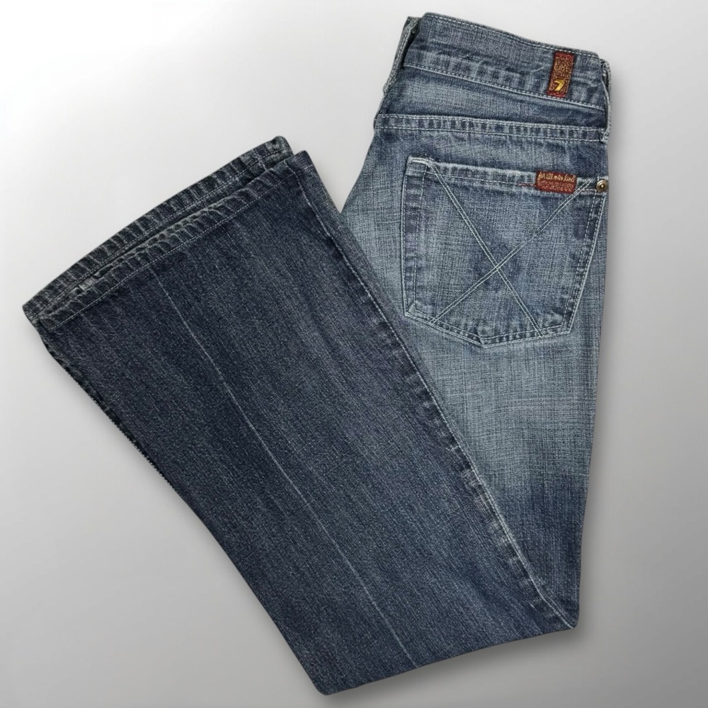 7 For All Mankind Y2K Vintage Dojo's X Pocket Green Crystal Detail Size 27